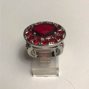 Garnet Stamped 925 Sterling Silver Ring
